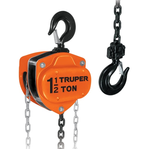 [16825] Polipasto de cadena de 1-1/2 ton, Truper POL-1-1/2