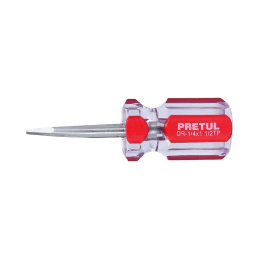 [21461] Desarmador plano 1/4 x 1-1/2' mango de PVC, Pretul DR-1/4X1-1/2TP