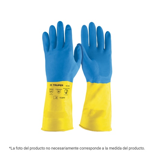 [103712] Guantes de látex reforzados para limpieza, XG, Truper GU-334