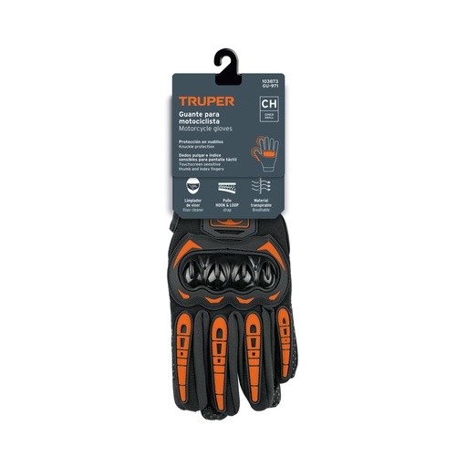 [103873] Guante con protección para motociclista, CH, TRUPER GU-971