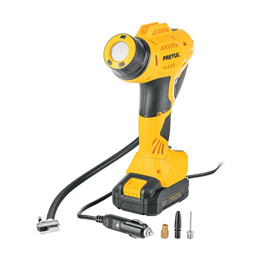 [29074] Inflador de aire, 20V, 1 batería 2Ah, PRETUL INFI-20P