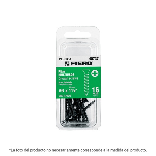 [40777] Blíster con 20 pijas #6 x 1' multiusos, FIERO PIJ-625A