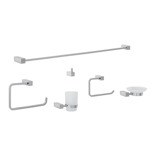 [44319] Juego de 6 accesorios para baño, cromo, FOSET KUBO KUA-7000