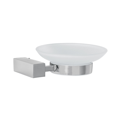[44394] Jabonera con plato de vidrio, cromo, FOSET KUBO KUA-74