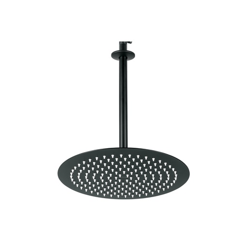 [44822] Regadera plato redondo 12' con brazo, negro, FOSET RIVIERA R-313M