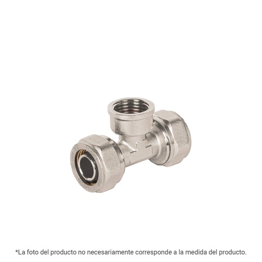[44853] Tee para PEALPE,3/8x1/2x3/8',con rosca hembra central, FOSET PPG-3812TH