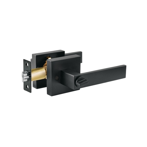[45335] Cerradura manija 'Módena' p/recámara, negro mate, HERMEX CEMA-26R
