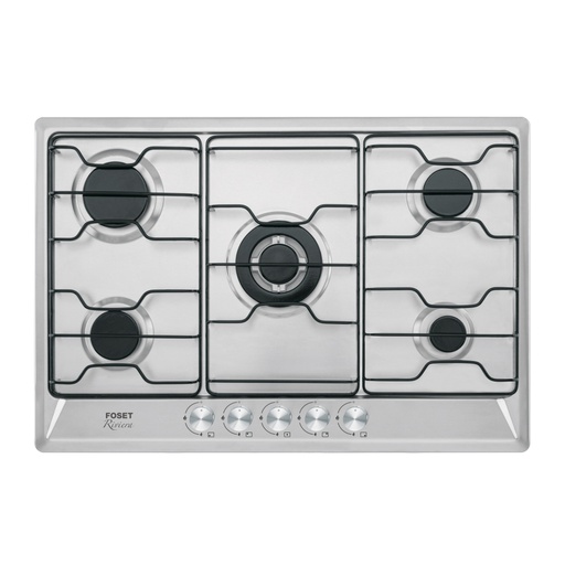 [45507] Parrilla gas empotrable 75cm, 5 quem, inox, esmalte, FOSET PAE-5F