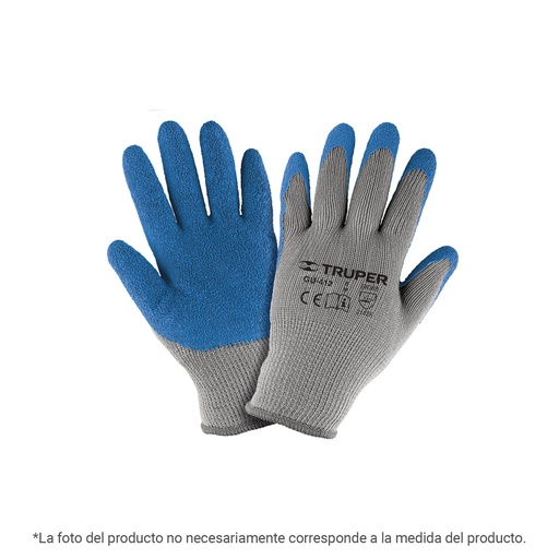 [103871] Guantes de poliéster recubiertos de latex, XG, Truper GU-414