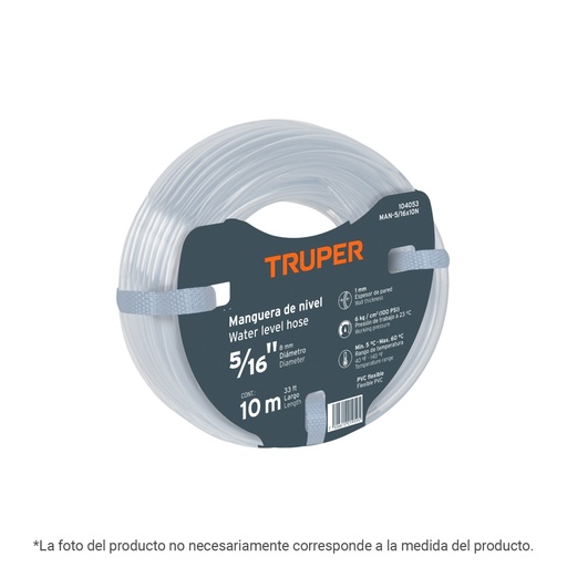 [103939] Manguera de Nivel, 1/4', rollo de 3m, TRUPER MAN-1/4X3N