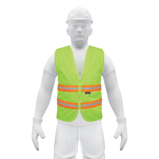 [13474] Chaleco de seguridad verde alta visibilidad con cierre CHS-600V