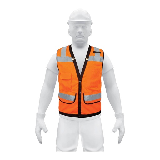 [13481] Chaleco seguridad reforzado naranja con bolsas, XG, Expert CHS-800N-XL