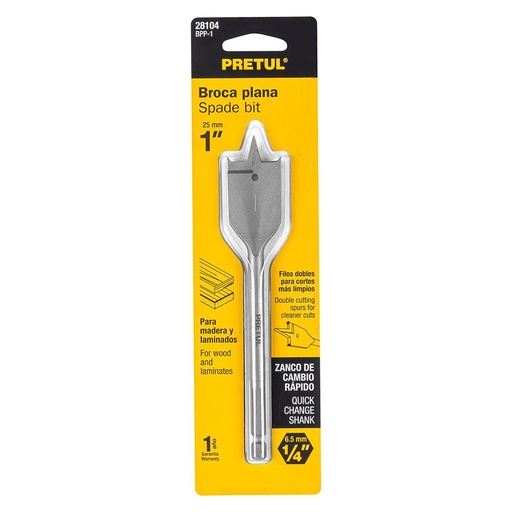 [28104] Broca plana de manita 1' para madera, Pretul BPP-1