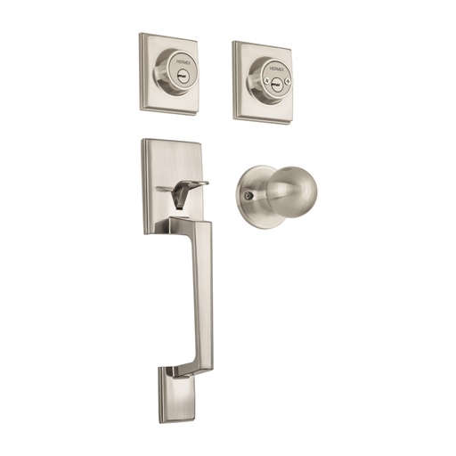[44050] Jaladera y perilla Porto llave-llave, níquel satin , HERMEX CEP-42PJC
