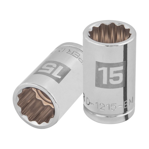 [13529] Dado de 15 mm, 12 puntas, cuadro 1/2', Truper D-1215-EM