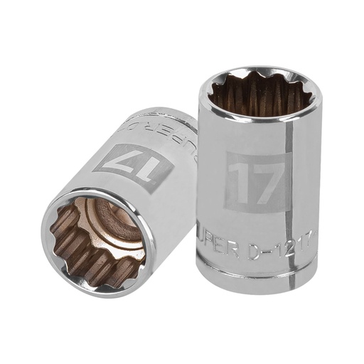 [13531] Dado de 17 mm, 12 puntas, cuadro 1/2', Truper D-1217-EM