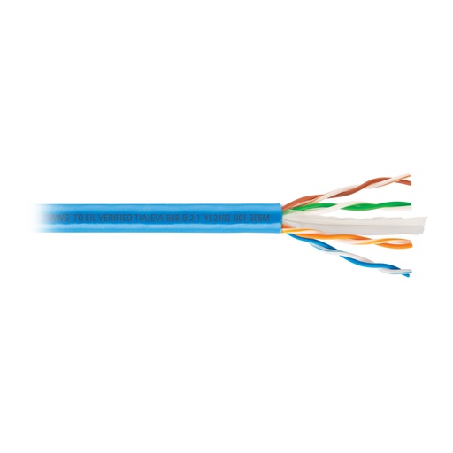 [48439] Metro de cable UTP CAT6, Bobina de 305m, azul, VOLTECK CBR-63A