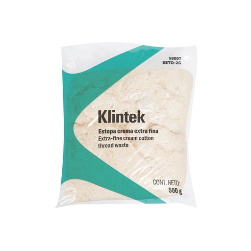 [58007] Bolsa de 1/2 kg de estopa color crema, KLINTEK ESTO-2C
