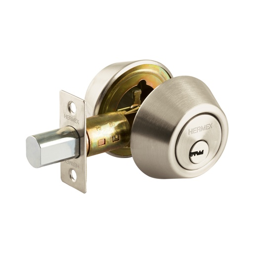 [44035] Cerrojo llave-llave níquel satin , llave de puntos, HERMEX CERO-42