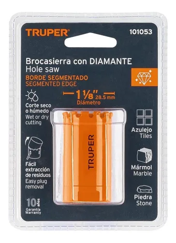 [101053] Brocasierra diamante 1-1/8' borde segmentado, Truper COSE-1-1/8