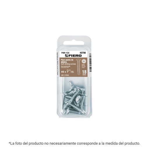 [40791] Blíster con 15 pijas cabeza cruz, punta broca 1-1/4', FIERO PIBR-1-1/4CA