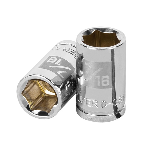 [13608] Dado de 7/16', 6 puntas, cuadro 3/8', Truper D-3814-H