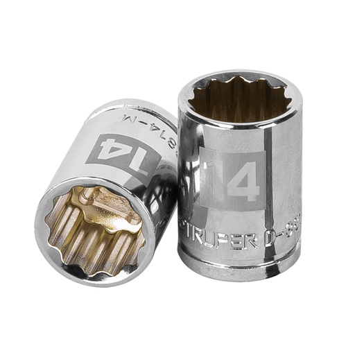 [13634] Dado de 14 mm, 12 puntas, cuadro 3/8', Truper D-3814-M