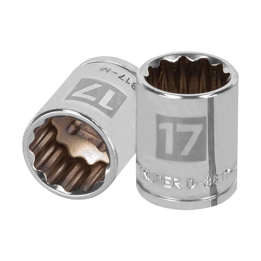 [13637] Dado de 17 mm, 12 puntas, cuadro 3/8', Truper D-3817-M