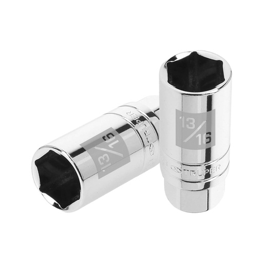 [13657] Dado para bujías de 13/16', 6 puntas, cuadro 3/8', Truper D-3826-B
