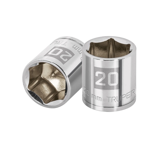 [13684] Dado de 20 mm, 6 puntas, cuadro 3/8', Truper D-3820-HM