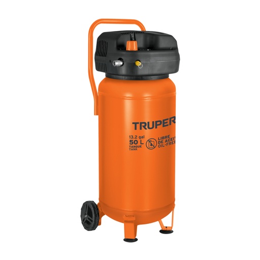 [13847] Compresor libre de aceite, 50L, 3HP, vertical, 127V, TRUPER COMP-50S