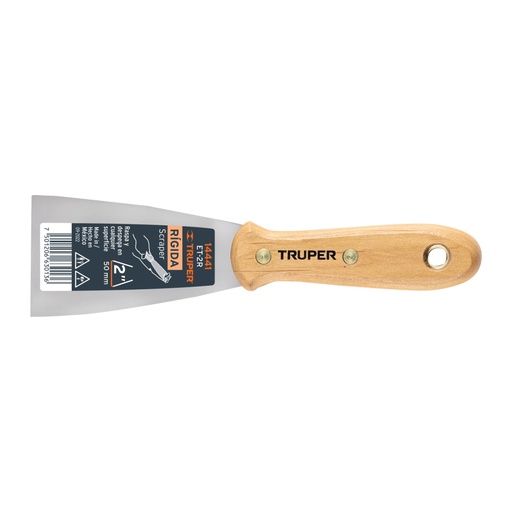 [14441] Espátula rígida 2' con mango de madera, Truper ET-2R