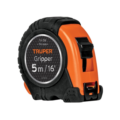 [14578] Flexómetro Gripper contra impactos 5 m cinta 19 mm, Truper FH-5M