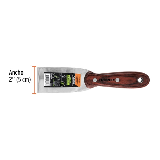 [101081] Espátula 2' acero inoxidable con mango de madera, Expert ET-2XM
