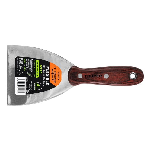 [101084] Espátula 4' acero inoxidable con mango de madera, Expert ET-4XM
