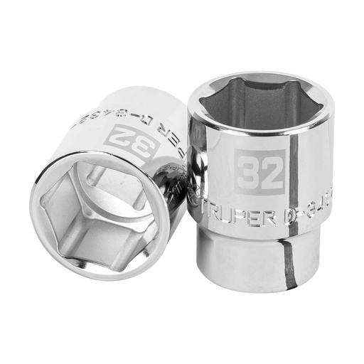 [14981] Dado de 32 mm, 6 puntas, cuadro 3/4', Truper D-3432-M