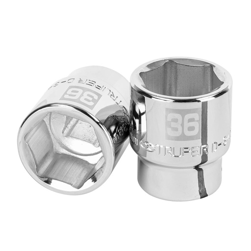 [14987] Dado de 36 mm, 6 puntas, cuadro 3/4', Truper D-3436-M