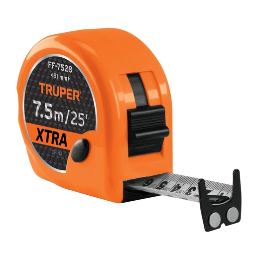 [15025] Flexómetro XTRA 7.5 m cinta extra ancha 28 mm, Truper FF-7528