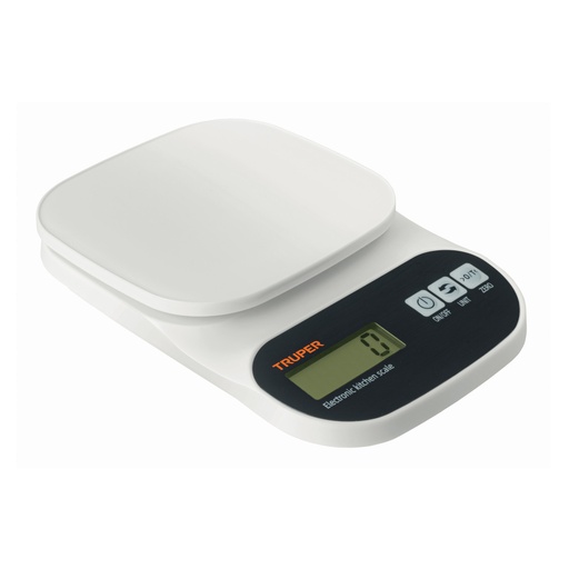 [15161] Báscula digital para cocina, plato de ABS, 5 kg, Truper BASE-5EP