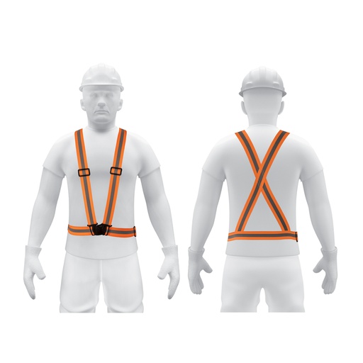 [15565] Chaleco elástico tipo arnés naranja con reflejante, Truper CHS-400N