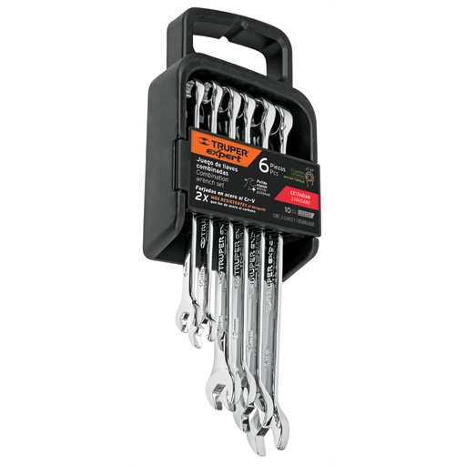 [15772] Juego de 6 llaves combinadas extralargas pulidas std, EXPERT JC-6P