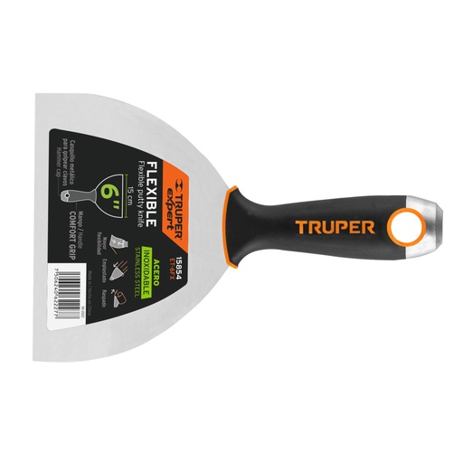 [15854] Espátula flexible 6' acero inox. mango Comfort Grip, Expert ET-6FX