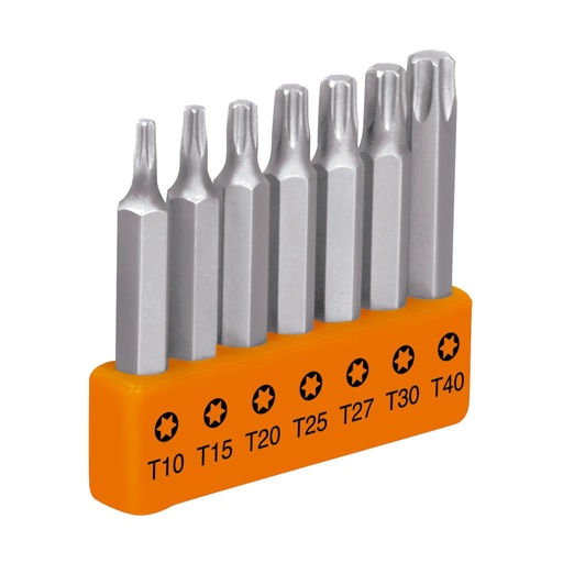 [17796] Juego de 7 puntas torx combinadas largo 2', Truper Expert P7-25T