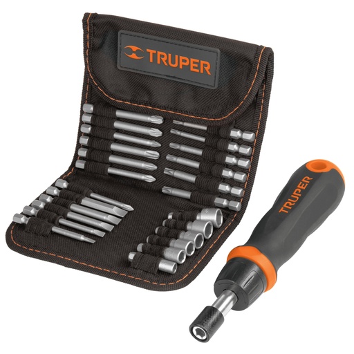 [18219] Desarmador tipo matraca con 18 puntas y 6 dados, Truper JDM-26