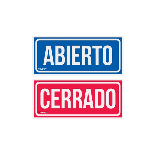 [18239] Letrero de señalización 'ABIERTO/CERRADO', 28 x 12 cm LIN-01