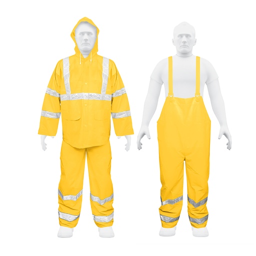[18415] Conjunto impermeable doble capa amarillo con reflejante, CH TRA-REF-S