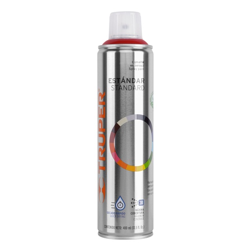 [19040] Pintura en aerosol, rojo, bote esbelto, 400 ml, Truper PA-RO