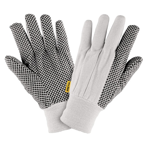 [20330] Guantes de algodón con puntos PVC en palma, unitalla, PRETUL GU-455