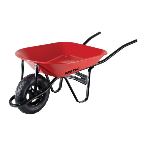 [20628] Carretilla 4 ft3 roja,neumática,bastidor tubular, PRETUL CAP-40NB