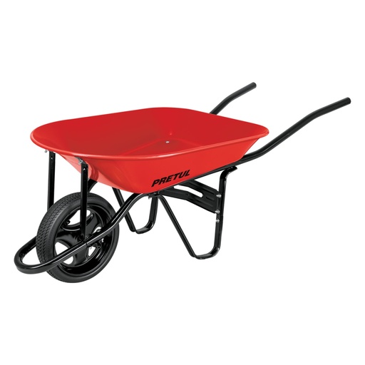 [20629] Carretilla 4 ft3 roja,imponchable,bastidor tubular, PRETUL CAP-40FB